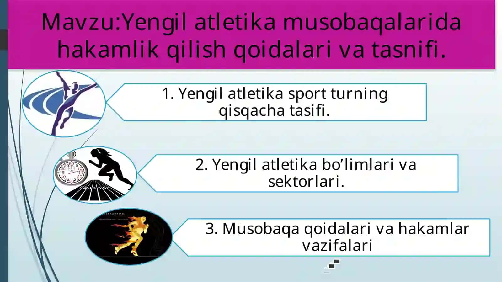 Yengilatletika musobaqalarida hakamlik qilish qoidalari va tasnifi 2