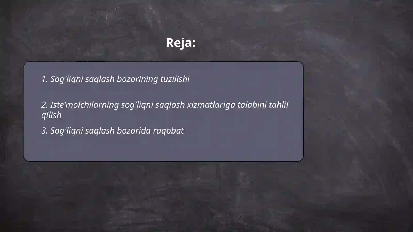 Sog'liqni saqlashda bozor tahlili va iste'molchilarning xatti-harakatlari 2