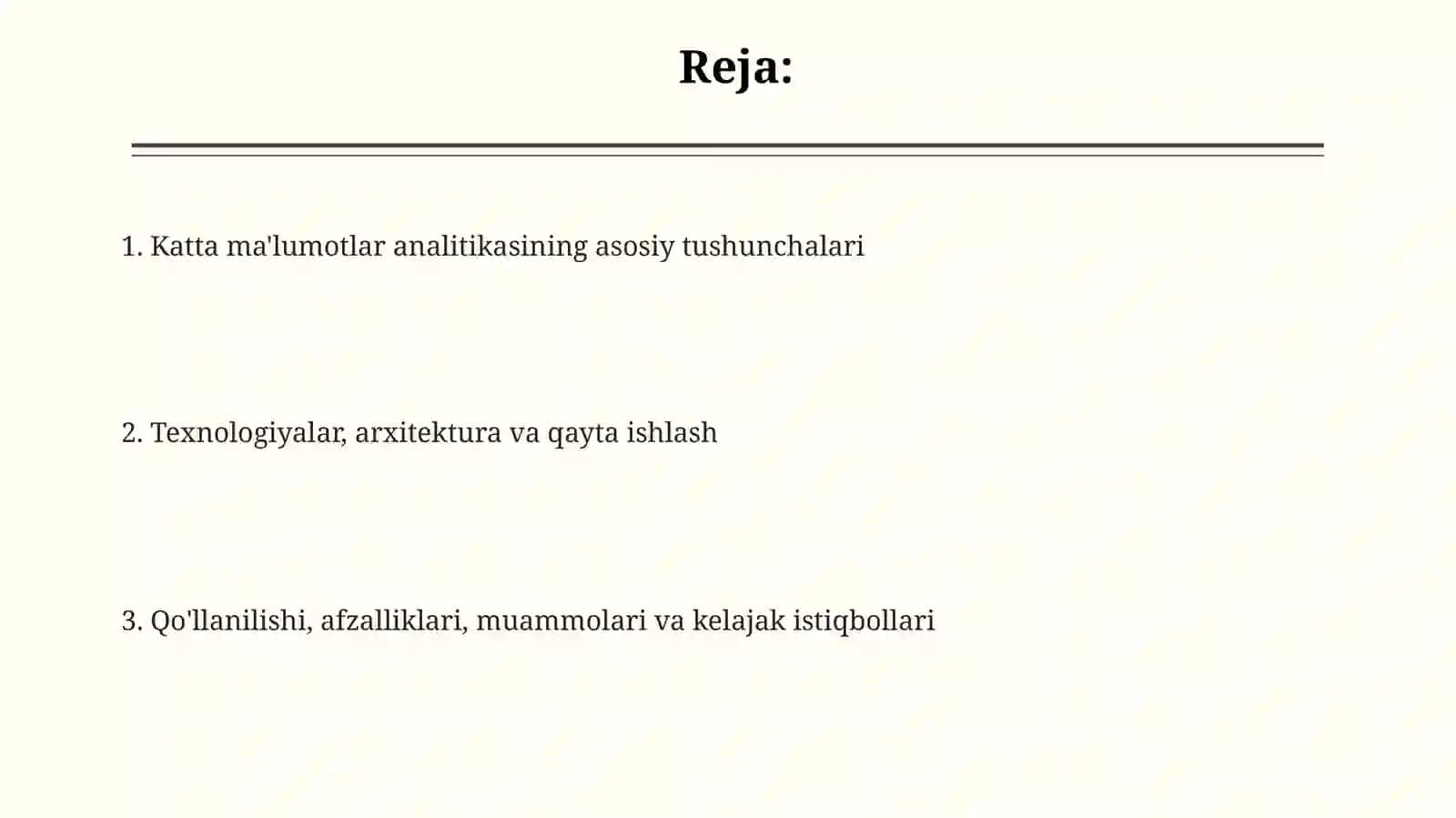 Katta ma'lumotlarni (Big Data) tahlil qilish texnologiyalari 2