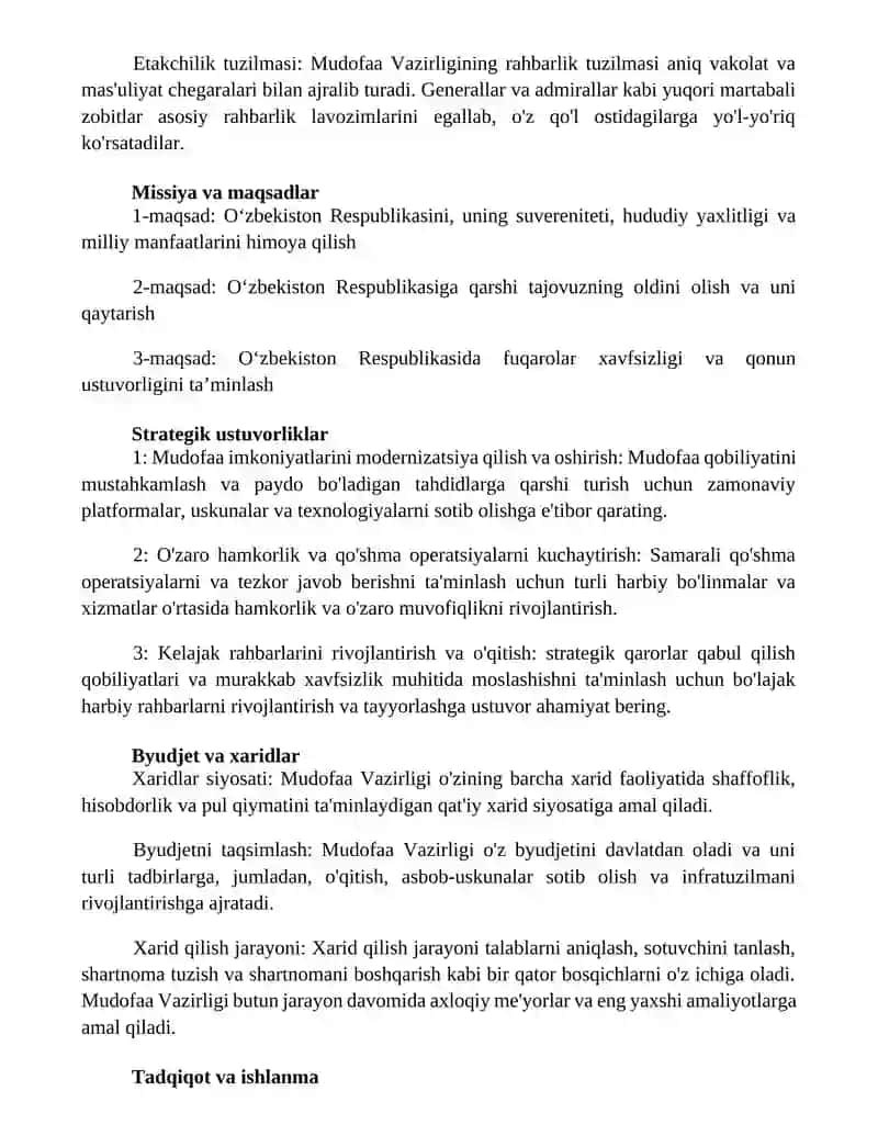 Mudofaa Vazirligi 2