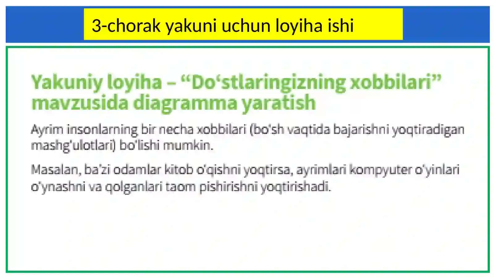 Diagrammalar bilan ishlashni boshlash 2