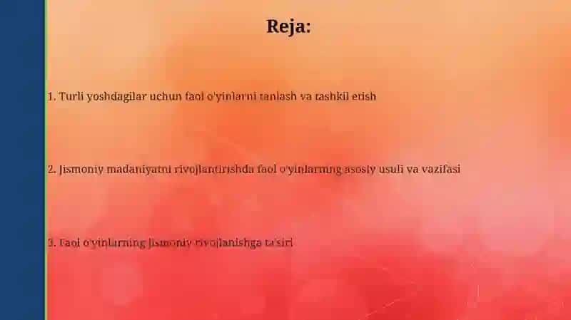 Faol o'yinlarni tashkil etish va o'tkazish metodikasi 2
