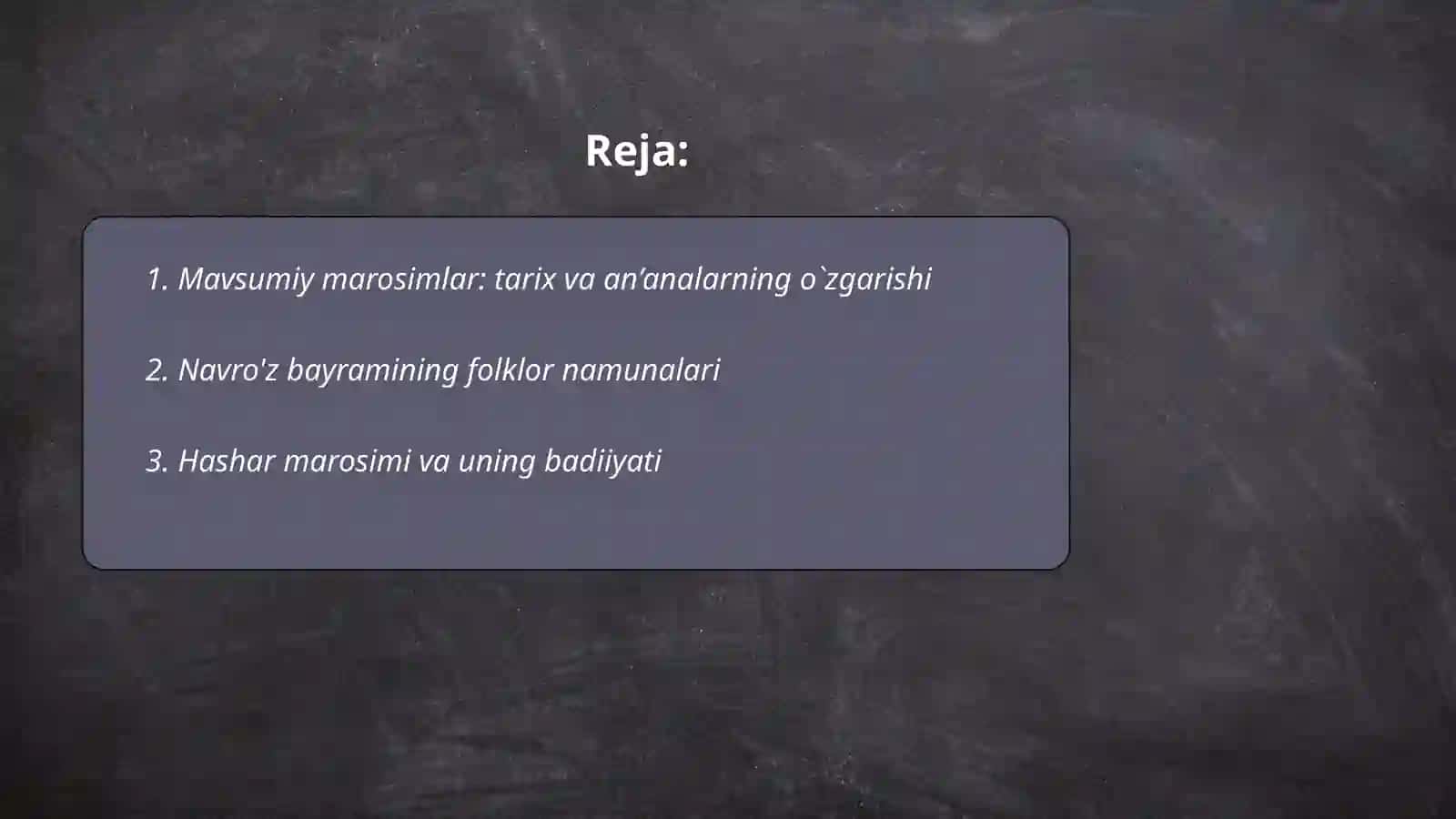 Mavsumiy va oilaviy marosim falklori namunalari va ularning badiiyati 2