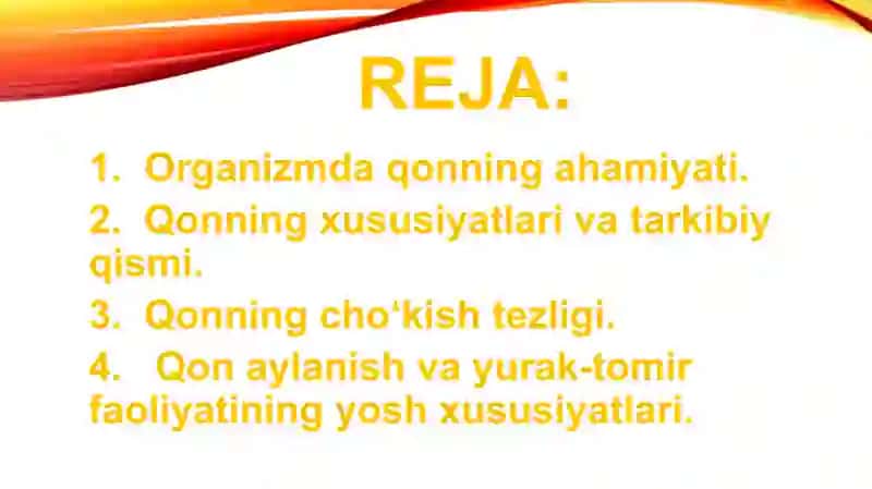 Qon aylanish tizimining yosh xususiyatlari va gigiyenasi 2