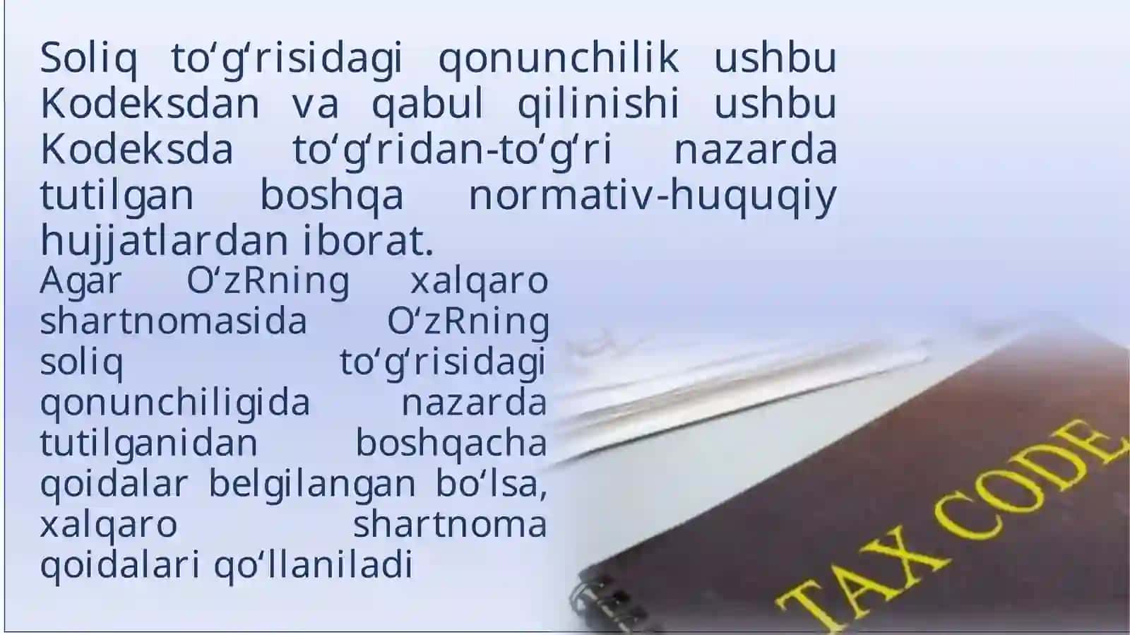 O'zbekiston Respublikasi Soliq Kodeksi 2