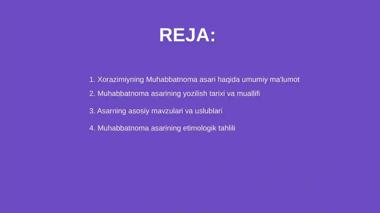 Xorazimiyning Muhabbatnoma asari asosida slayd tayyorlash 2