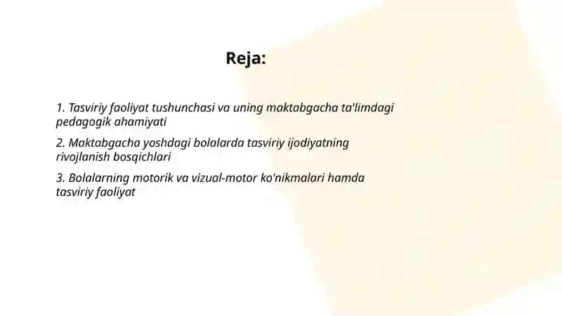 Maktabgacha yoshdagi bolalarni tasviriy faoliyatga oʻrgatishning nazariy asoslari 2