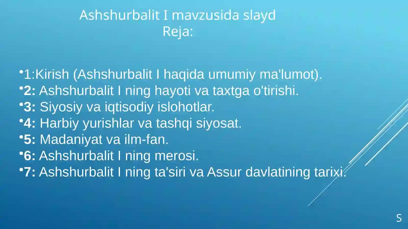 Ashshurbalit I mavzusida slayd 2