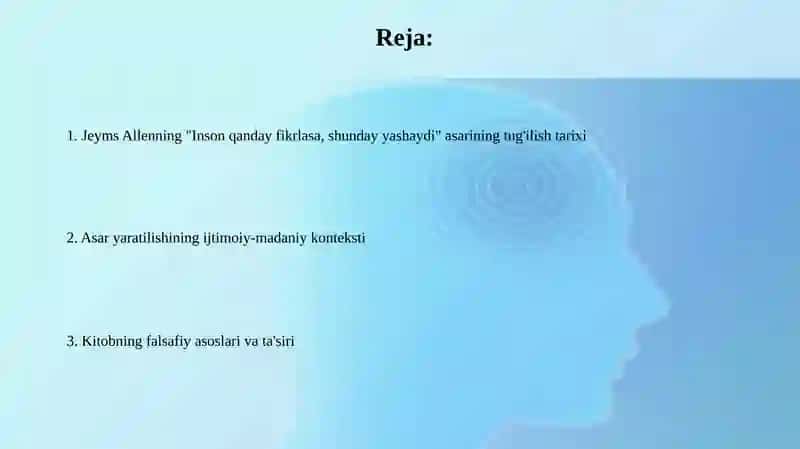 "Odam qanday o'ylagan bo'lsa, shunday bo'ladi" 2