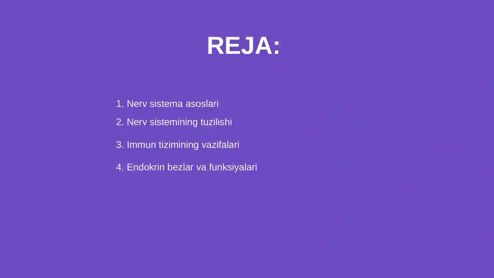 Organizmning nerv, immun-endokrin boshqariluvi 2