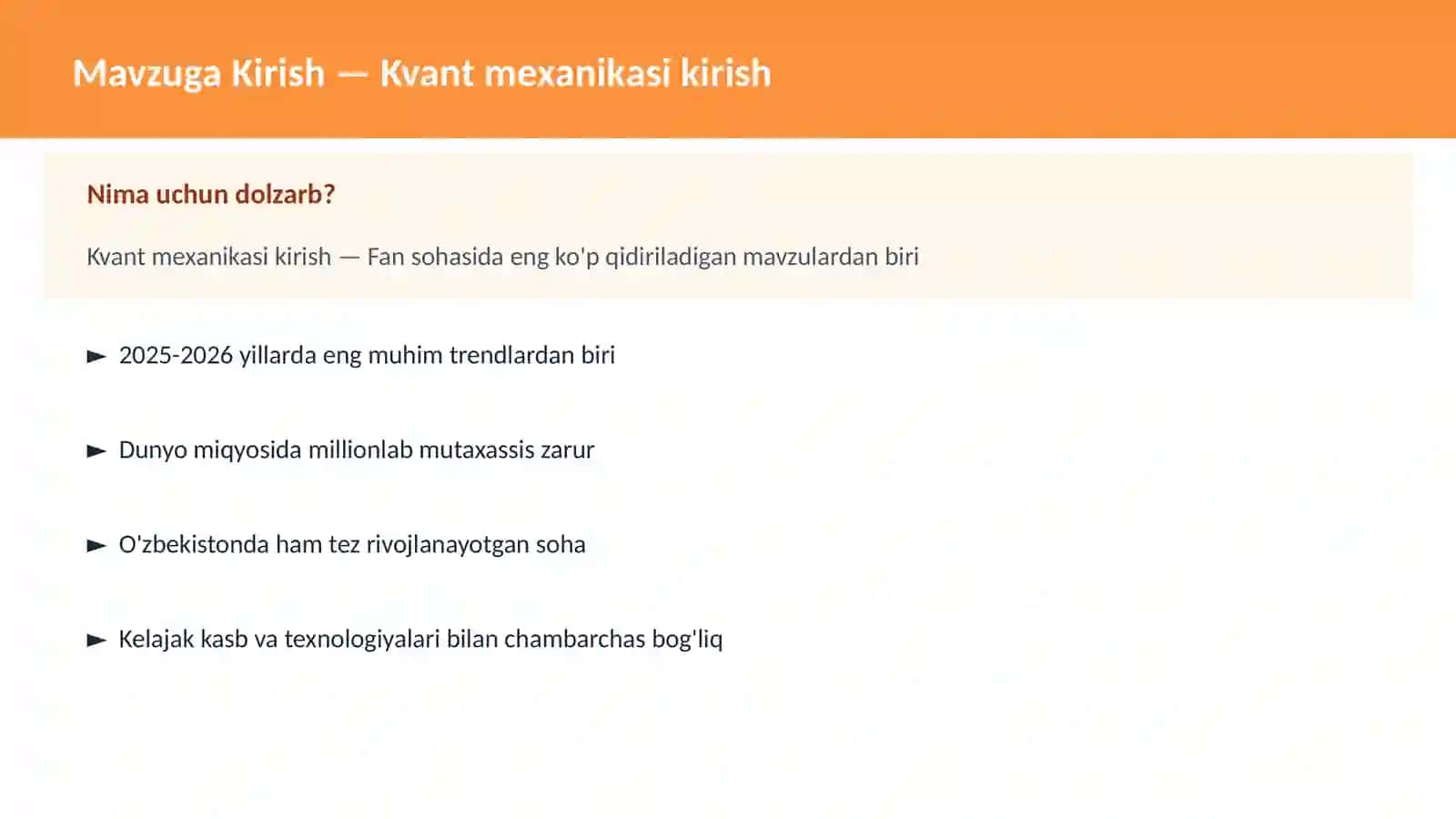 Kvant mexanikasi kirish 2