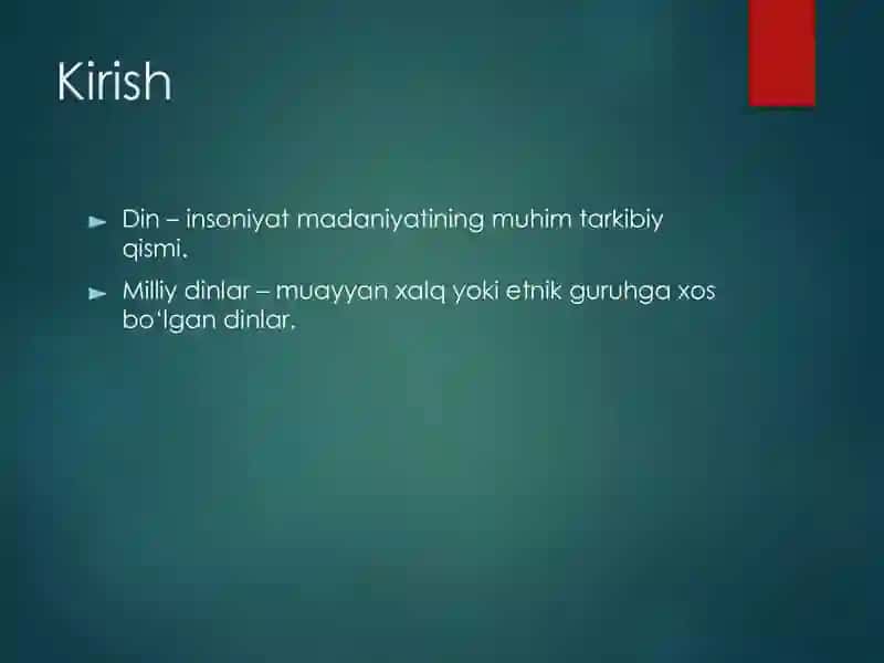 Milliy dinlar 2