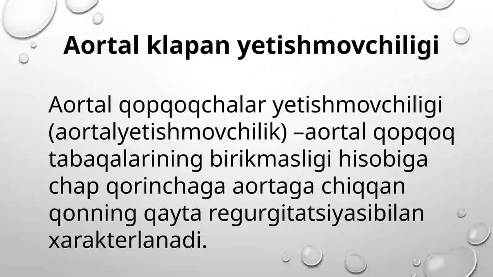 Aortalklapan yetishmovchiligi 2