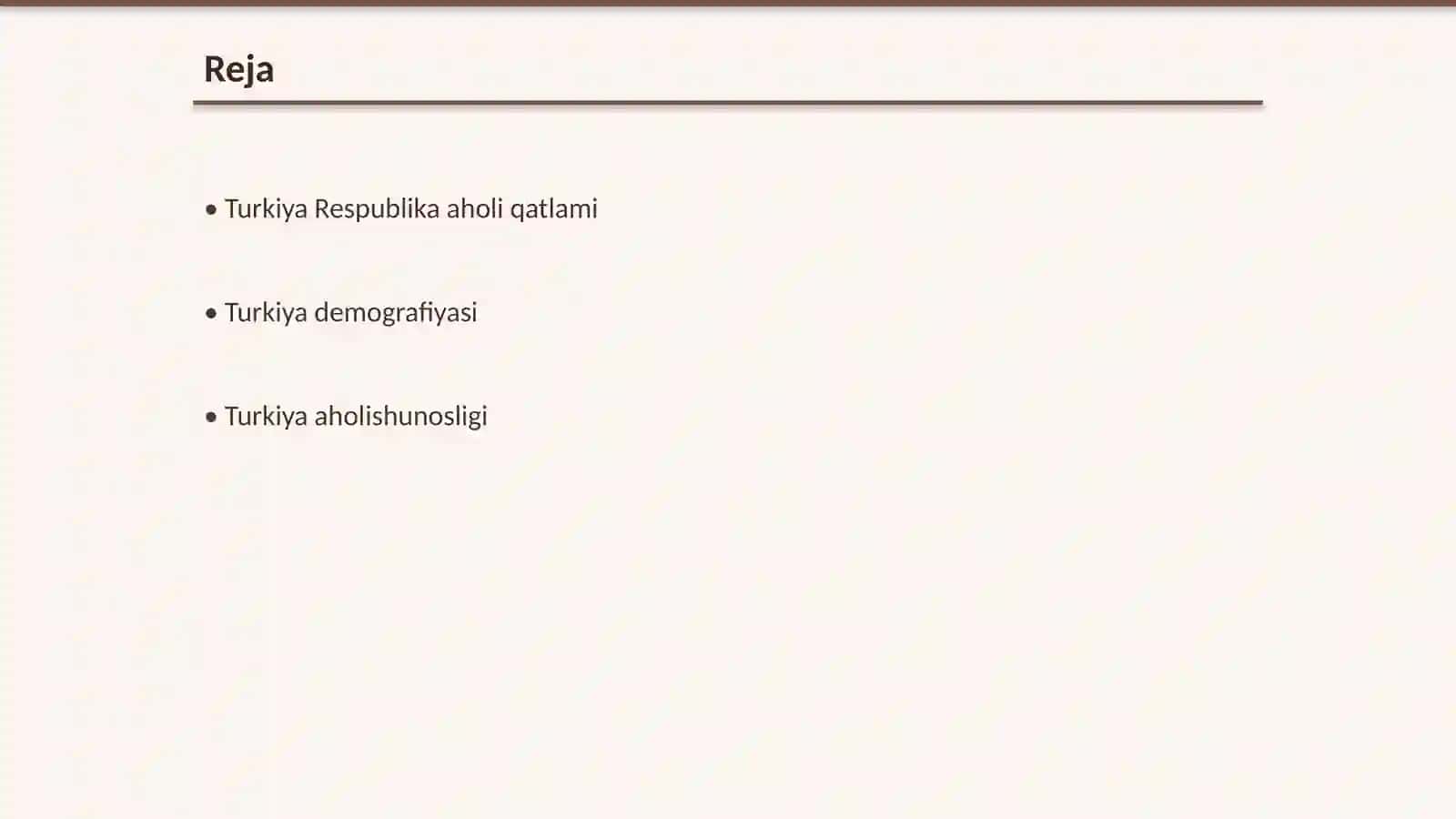 Turkiya aholishunosligi: tarkibi va demografik xususiyatlari 2