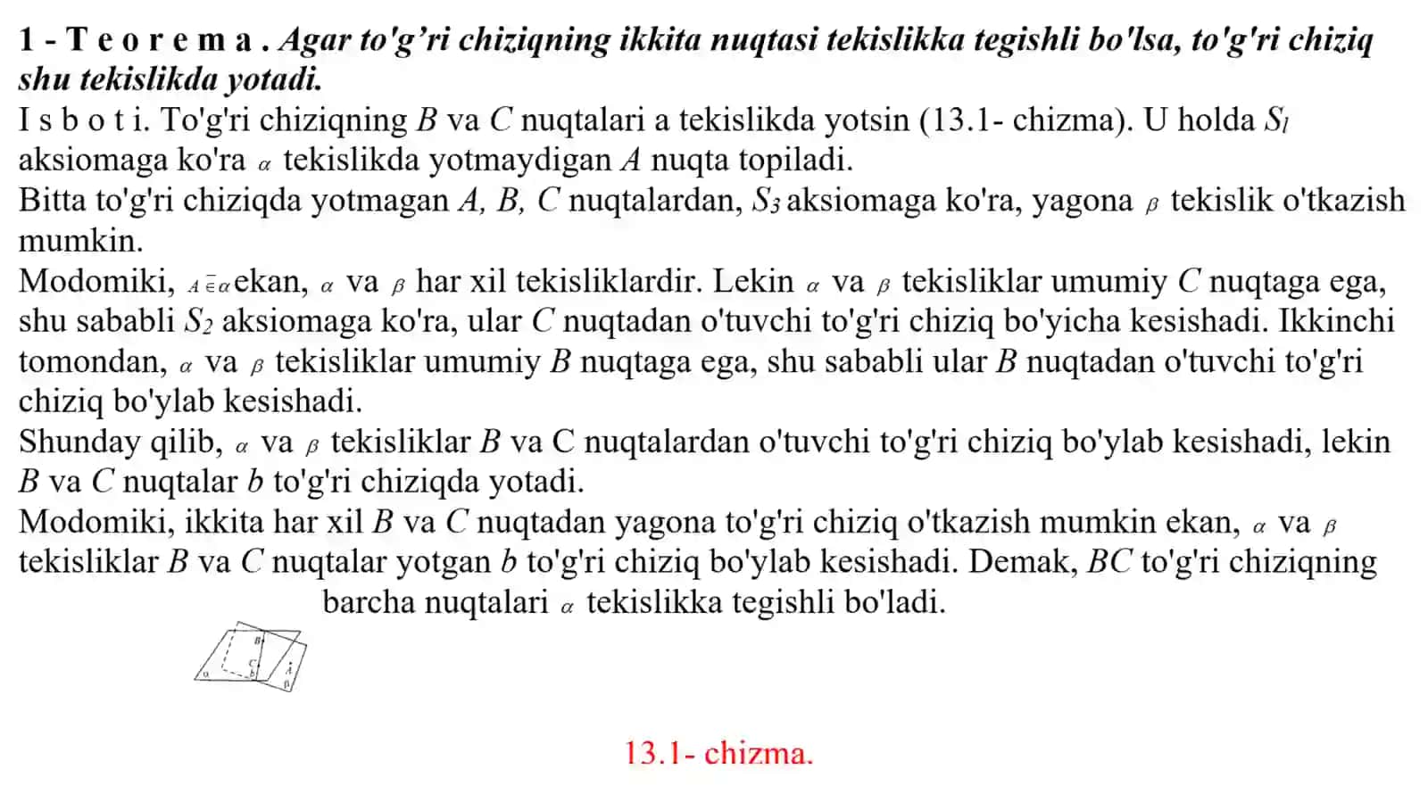 Geometriya elementlarini o'qitish 2