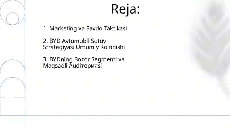 BYD Avtomobil Sotuv Strategiyasi 2