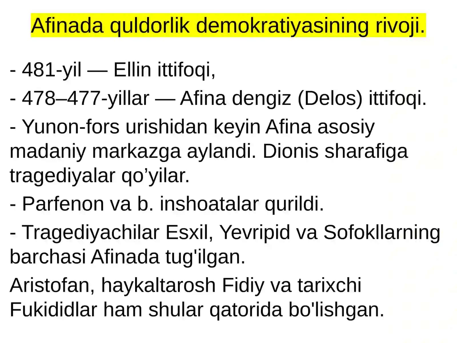 MIL. AV. V-IV ASRLARDA YUNONISTON. POLIS TIZIMINING INQIROZI 2