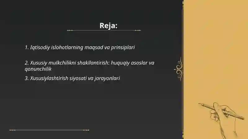 Iqtisodiy islohotlar, xususiy mulkchilikni shakillanishi, O'zbekistonda bozor munosabatining rivojlanishi 2