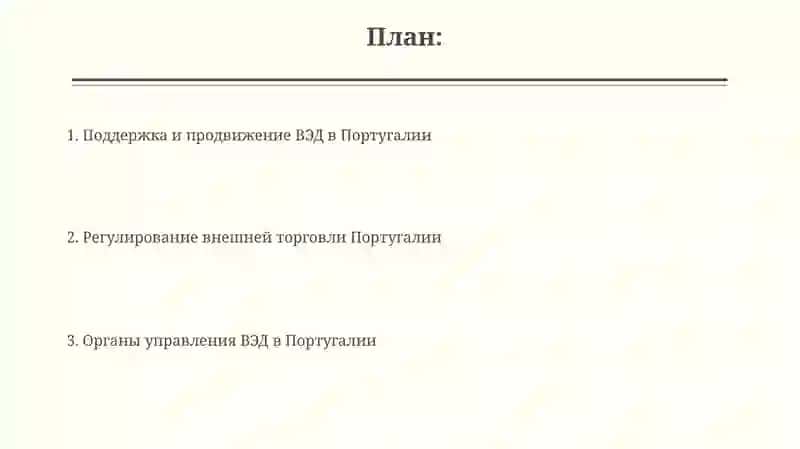 Организации управления и регулирования внешнеэкономической деятельностиПортугалия 2