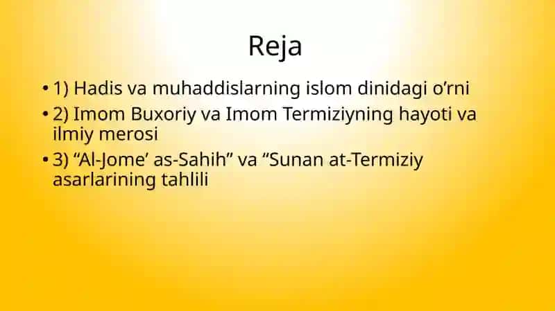 Imom Buxoriy va Imom Termiziyning hadisilari 2