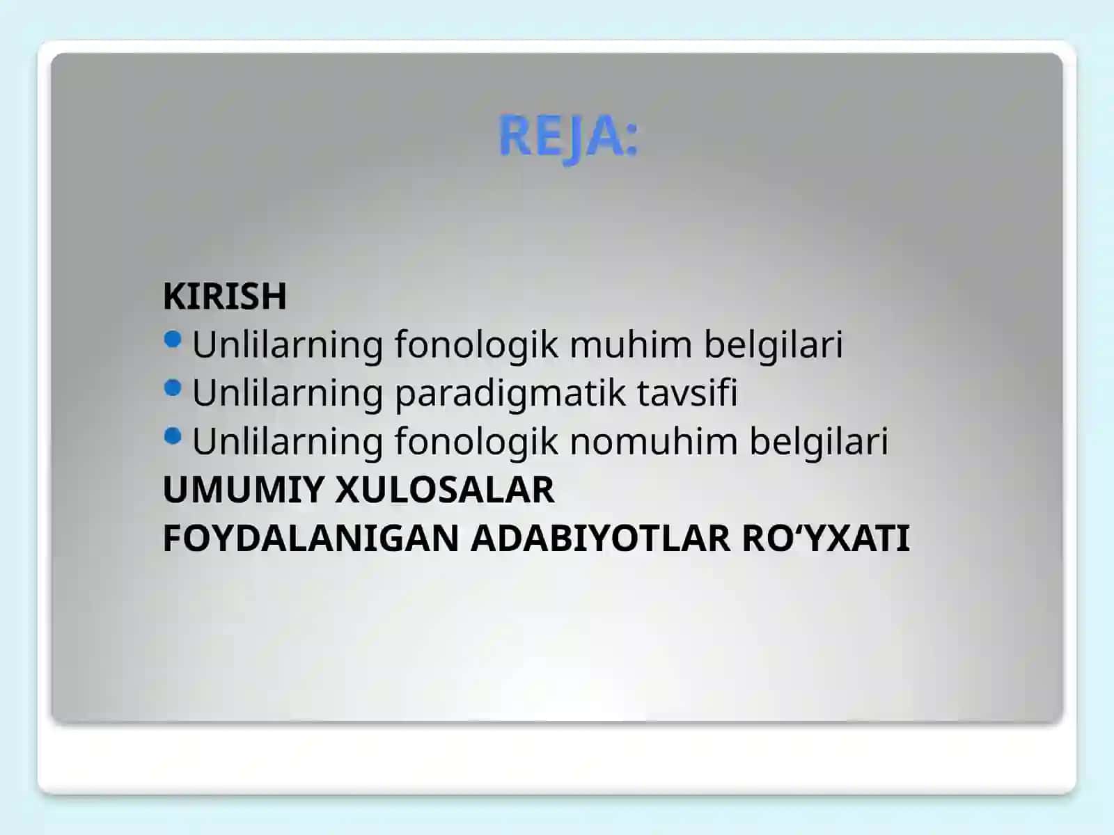 O’ZBEK TILSHUNOSLIGIDA UNLI FONEMALAR TAVSIFI 2