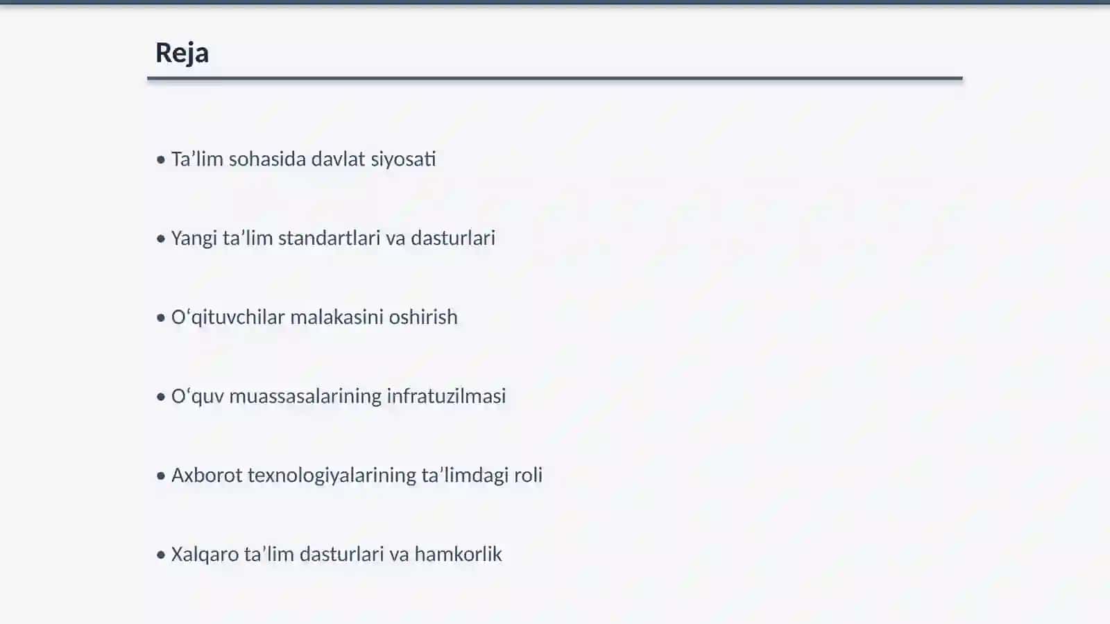 Oʻzbekiston Respublikasida taʼlim sohasida olib borilgan islohatlar 2