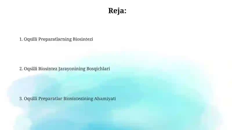 Oqsilli Preparatlar Biosintezi 2