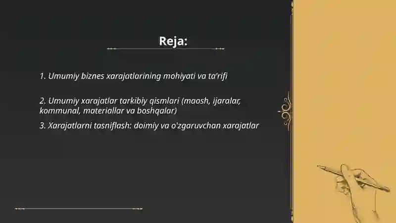 Umumiy biznes xarajatlari: tarkibi, taqsimlanishi, hisobi 2