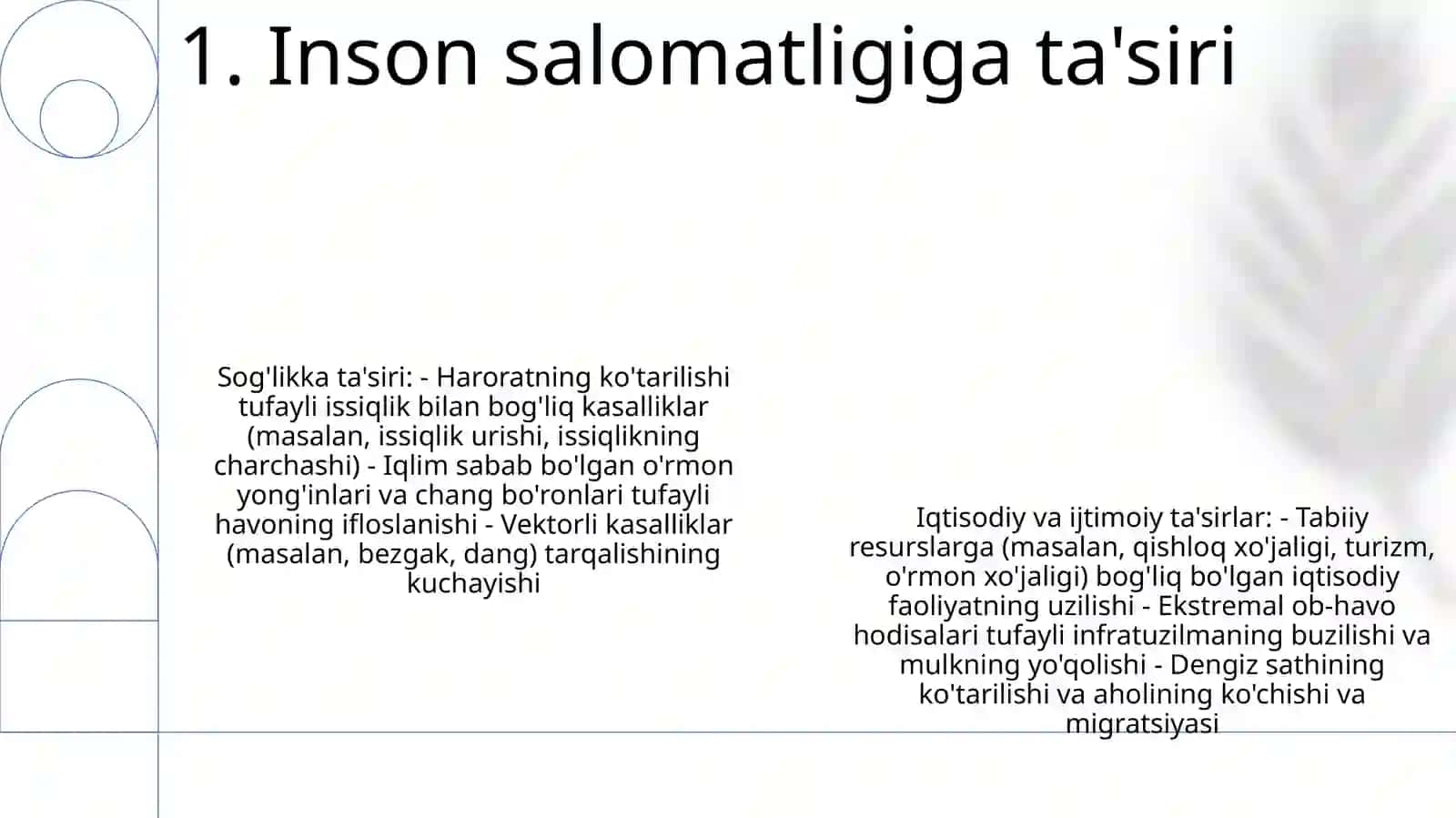 Iqlim O'Zgarishining Inson, O'Simlik Va Hayvonot Hayoti Va Faoliyatiga Ta'Siri 2