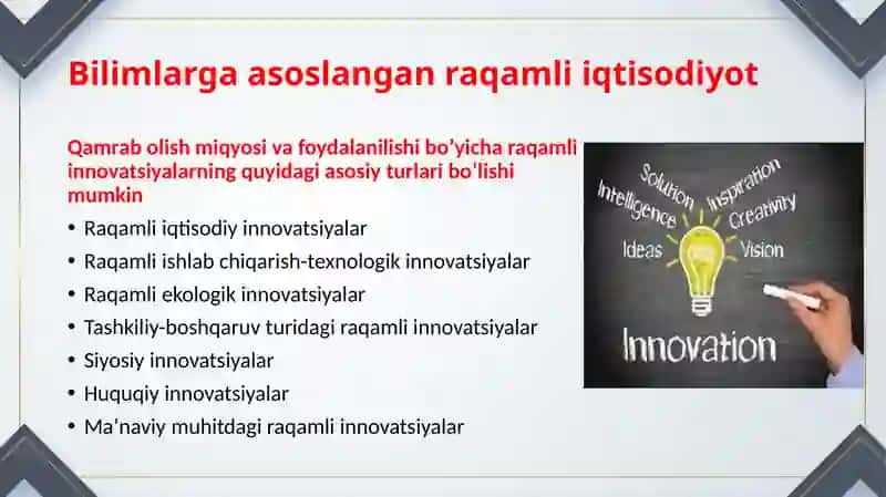 RAQAMLI IQTISODIYOTDA INOVATSIYA 2
