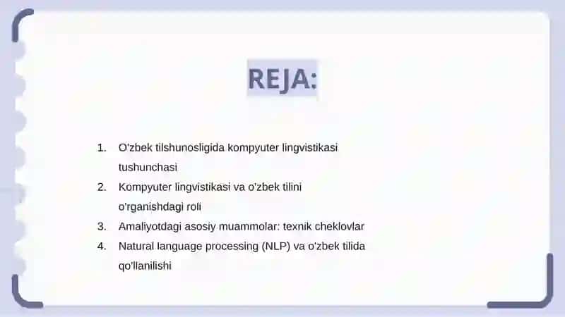 O'zbek tilshunosligida kompyuter lingvistikasi va uning amaliyotga tatbiq etishdagi muammolar 2