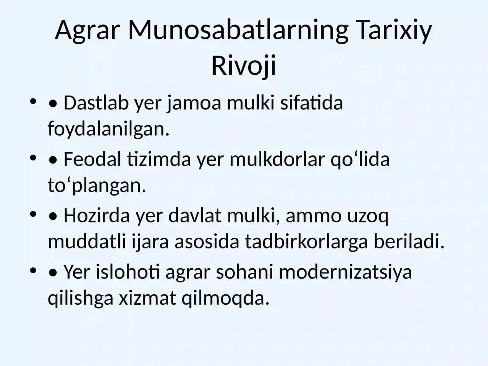 Agrar Munosabatlar: Taʼrifi va Mazmuni 2