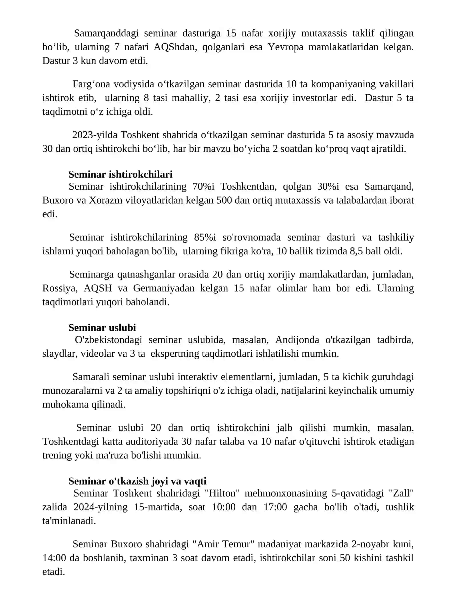Seminar Maqsadi 2