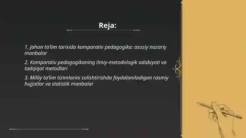 Jahon mamlakatlarida kompravistik pedagogik izlanishlarning ilmiy nazariy manbalari 2