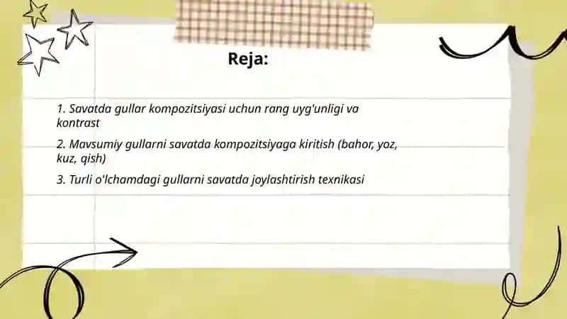 Savatda gullar mavzusida kompozitsiya yaratish 2