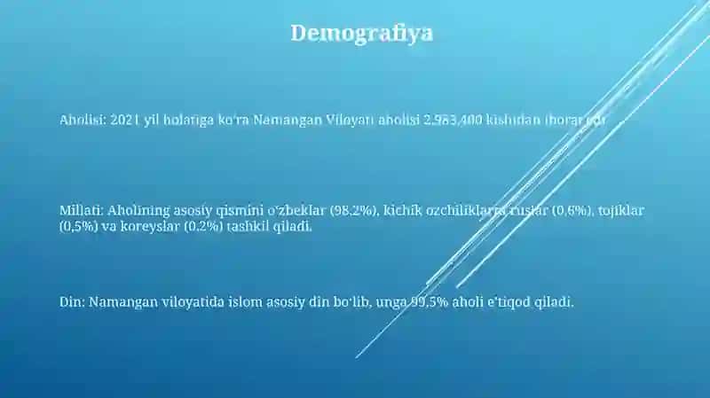 Namangan Viloyati Statistikasi 2