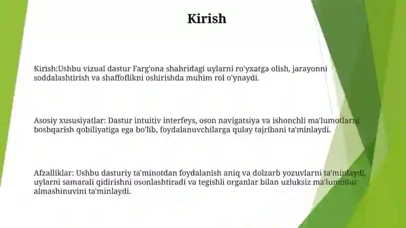 Farg'Onadagi Uylarni Ro'Yxatga Oluvchi Vizual Dastur 2