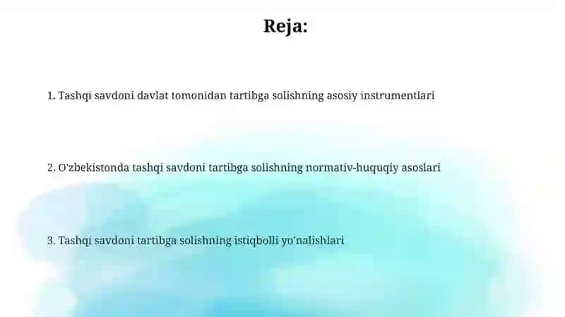 Tashqisavdonidavlattomonidantartibgasolish 2