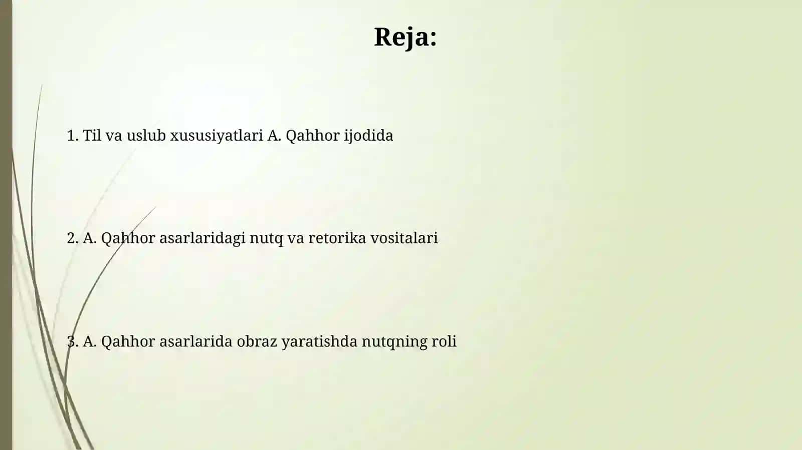 A. Qahhor asarlarida nutq va notiqlik masalalari 2