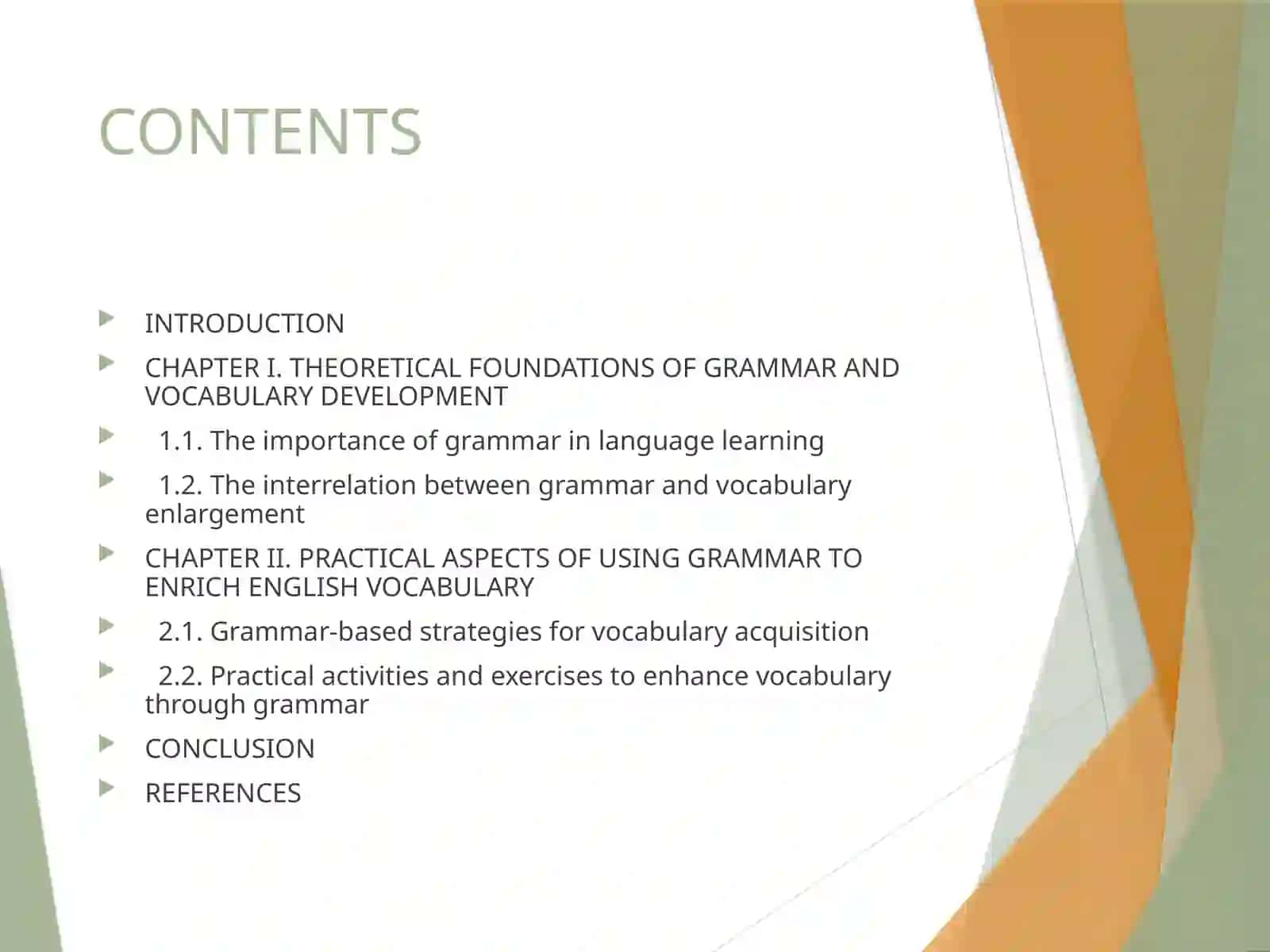 The Role of Grammar in the Enlargement of the English Vocabulary 2