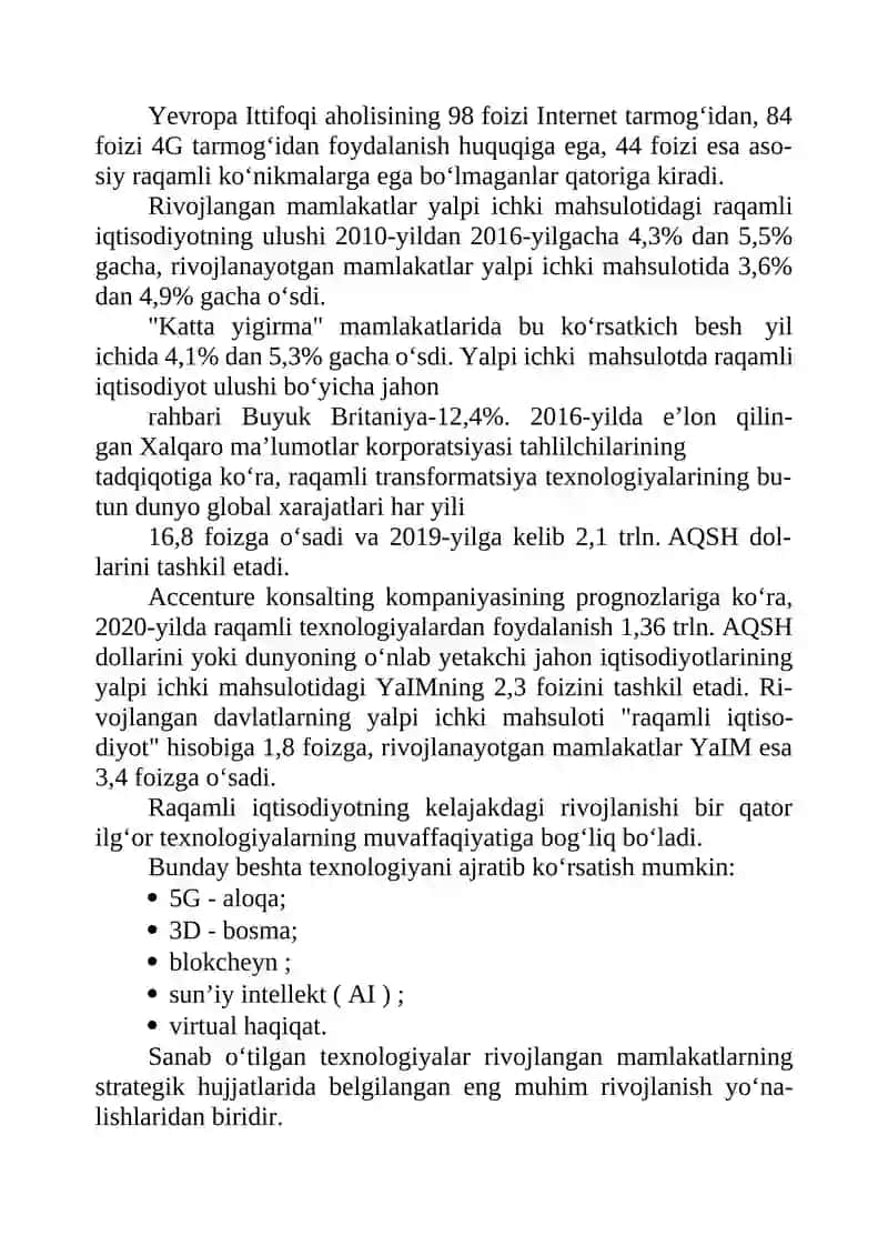 RAQAMLI TRANSFORMATSIYA 2