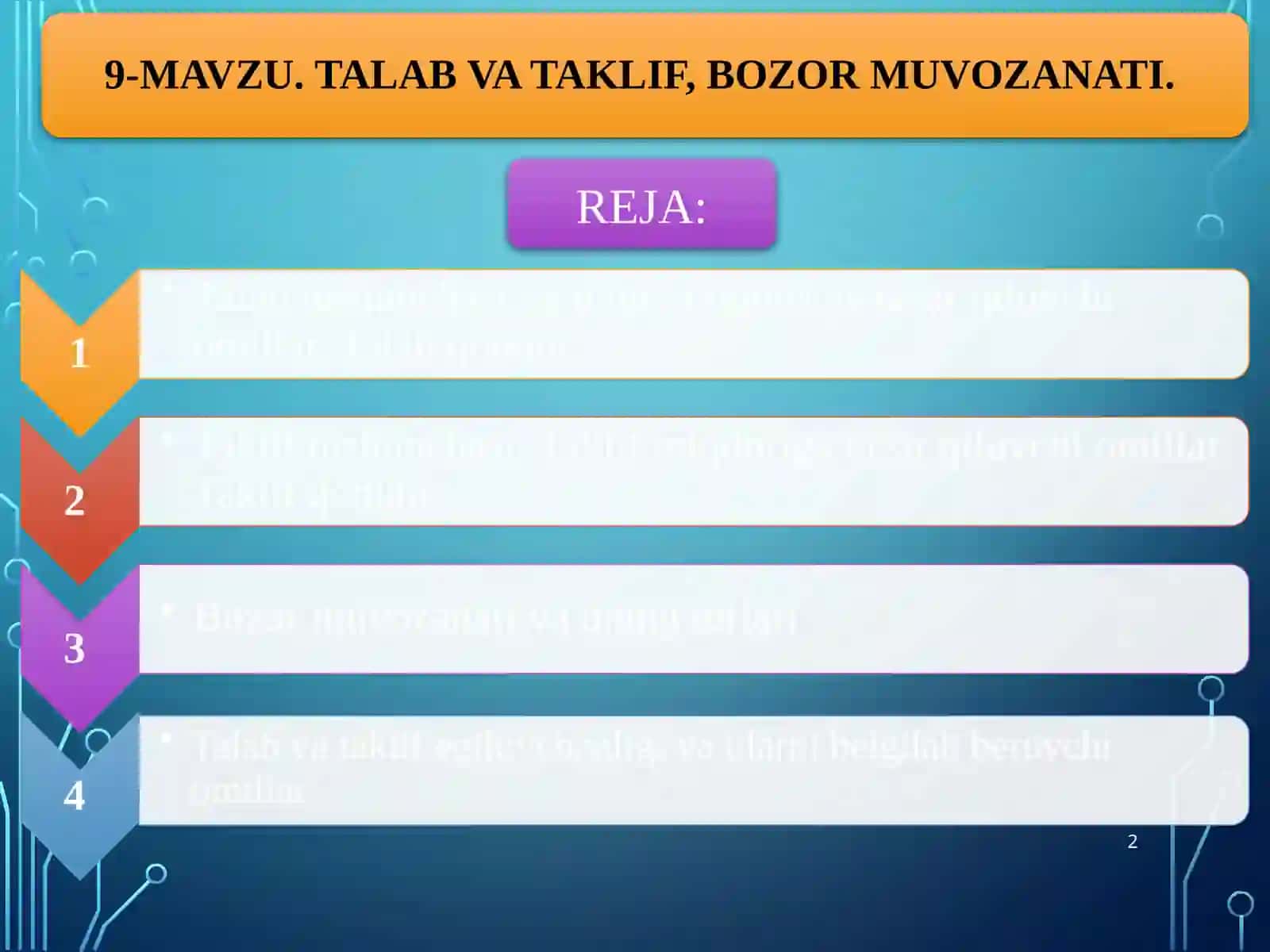 IQTISODIYOT NAZARIYASI 2