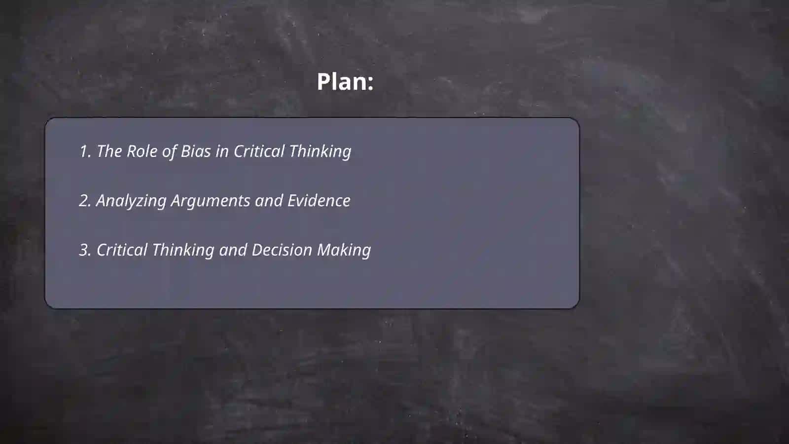Critical thinking 2