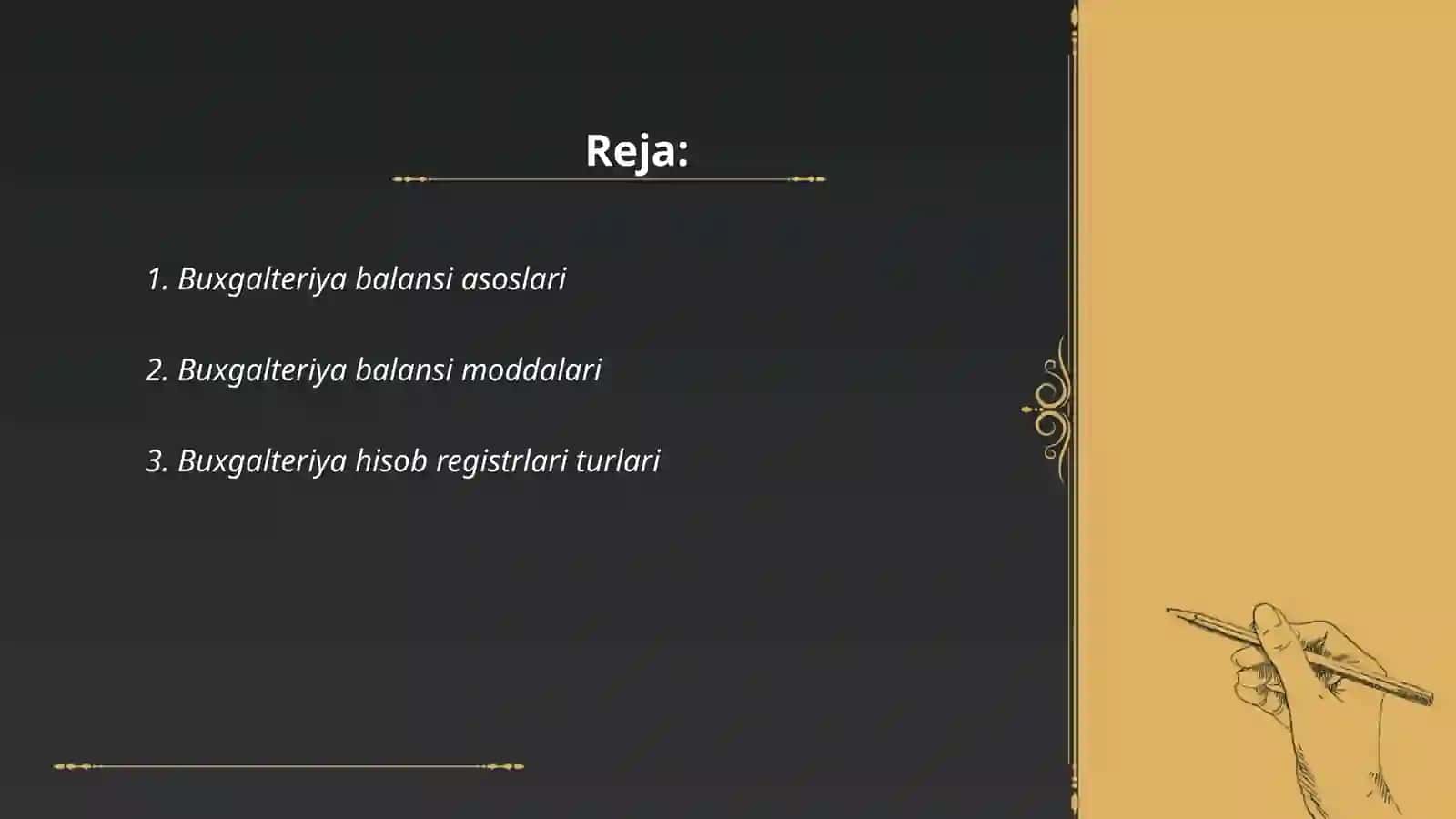 Buxgalteriya balansi moddalari va buxgalteriya hisob registrlari mosligining nazorati 2