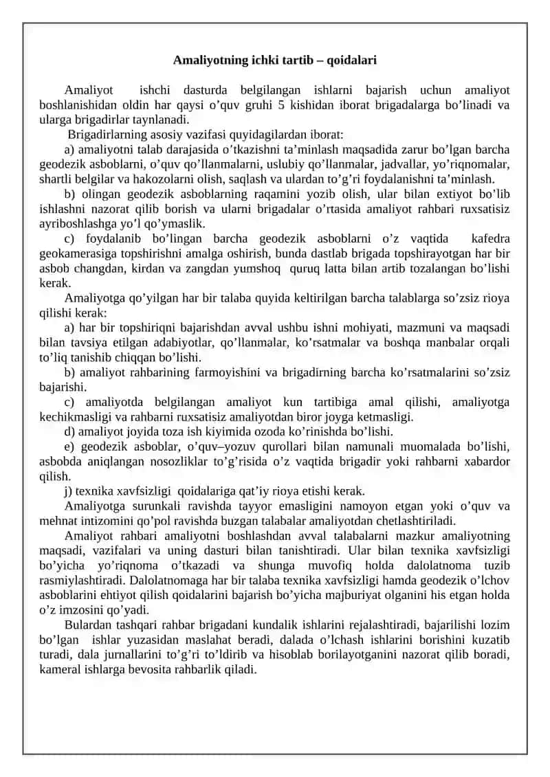 Geodeziya, kartografiya va kadastr yo`nalishi 2