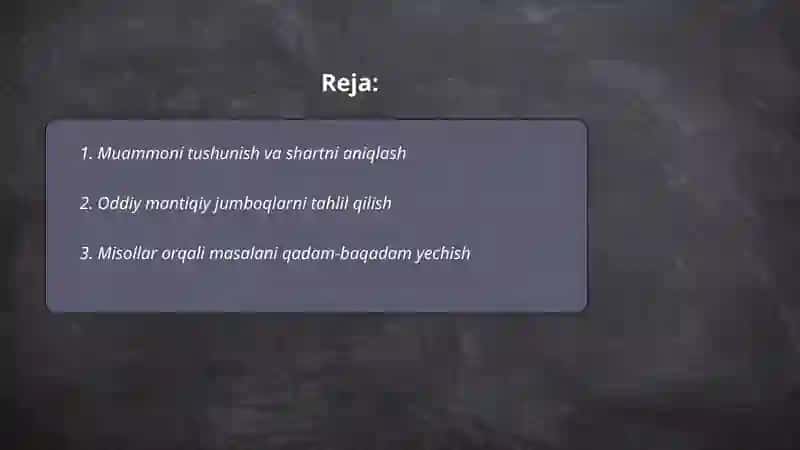 Qiziqarli, jumboqli elementar masalalarni yechishga o'rgatish 2