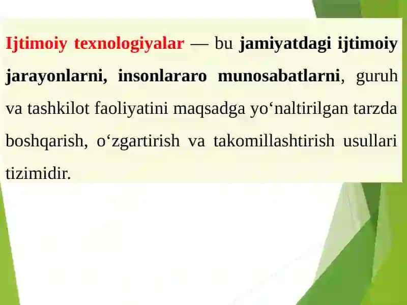 Ijtimoiy texnologiyalar va ularning mohiyati 2