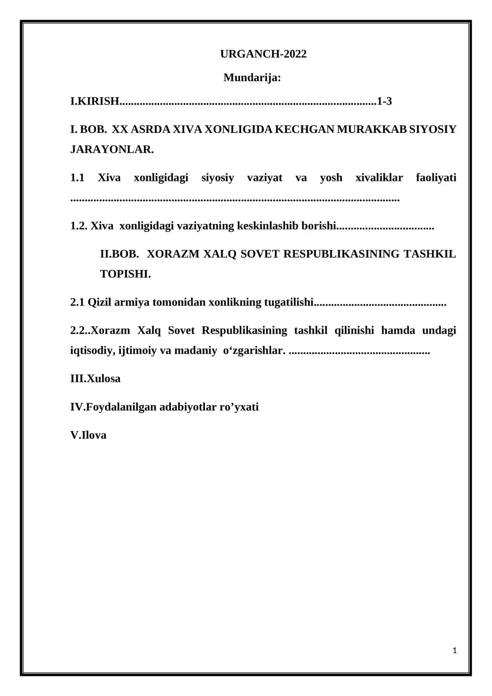 XXSR ning tashkil topishi 2