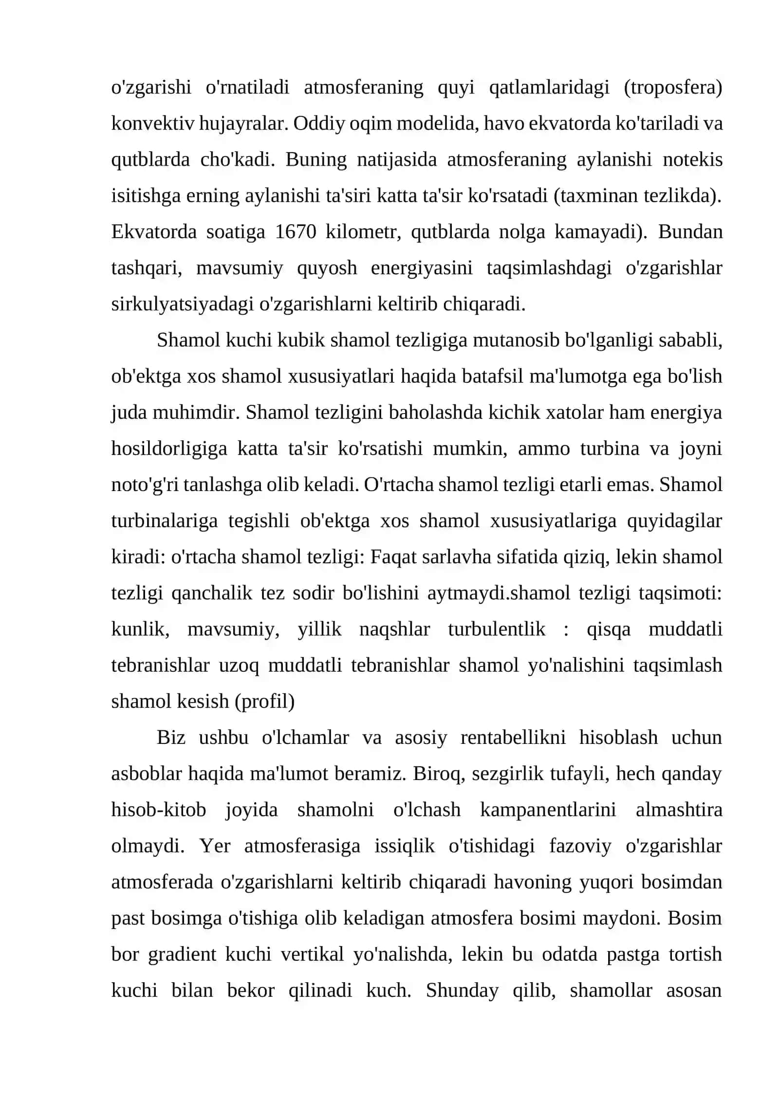 Shamol xususiyatlari va manbalari 2