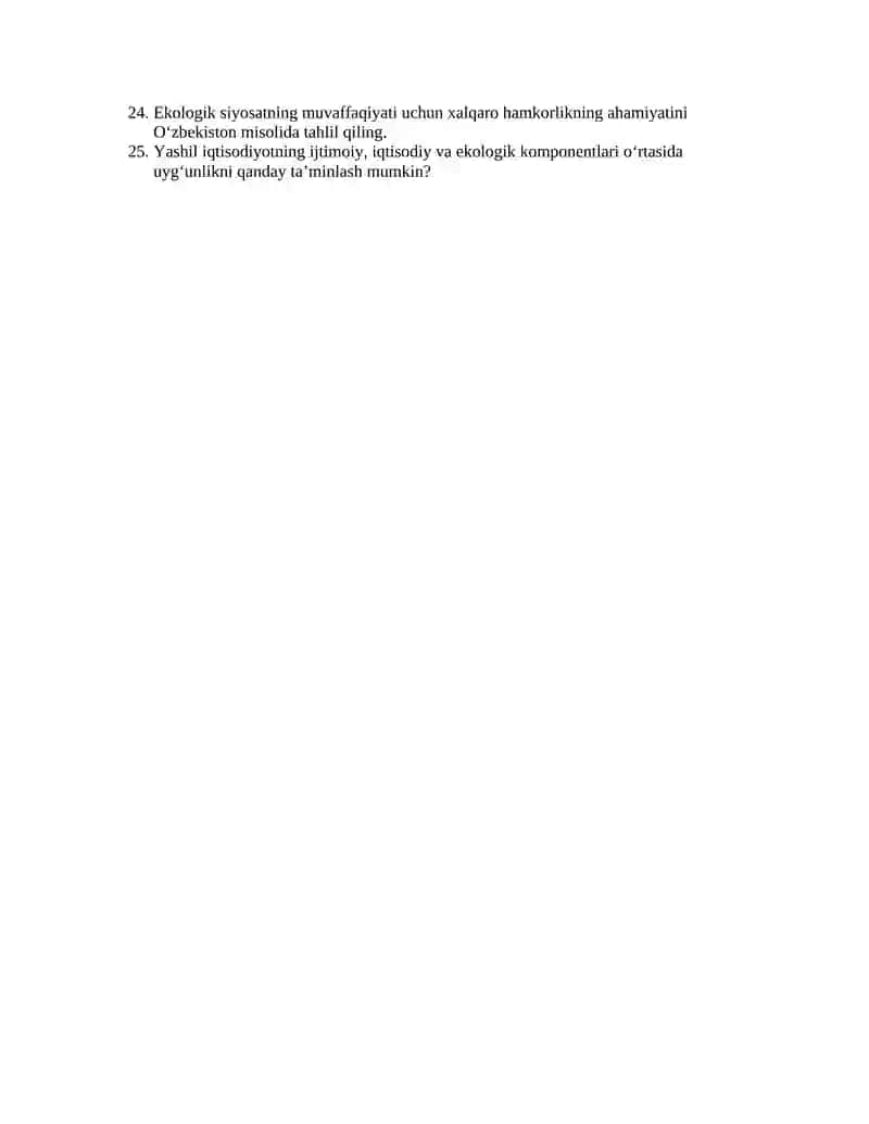Global iqtisodiy o‘sish va aholining ko‘payishi jarayonida ekologik muvozanatni saqlash mexanizmlari 2